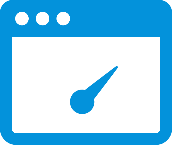 Blue and White Icon of Speed