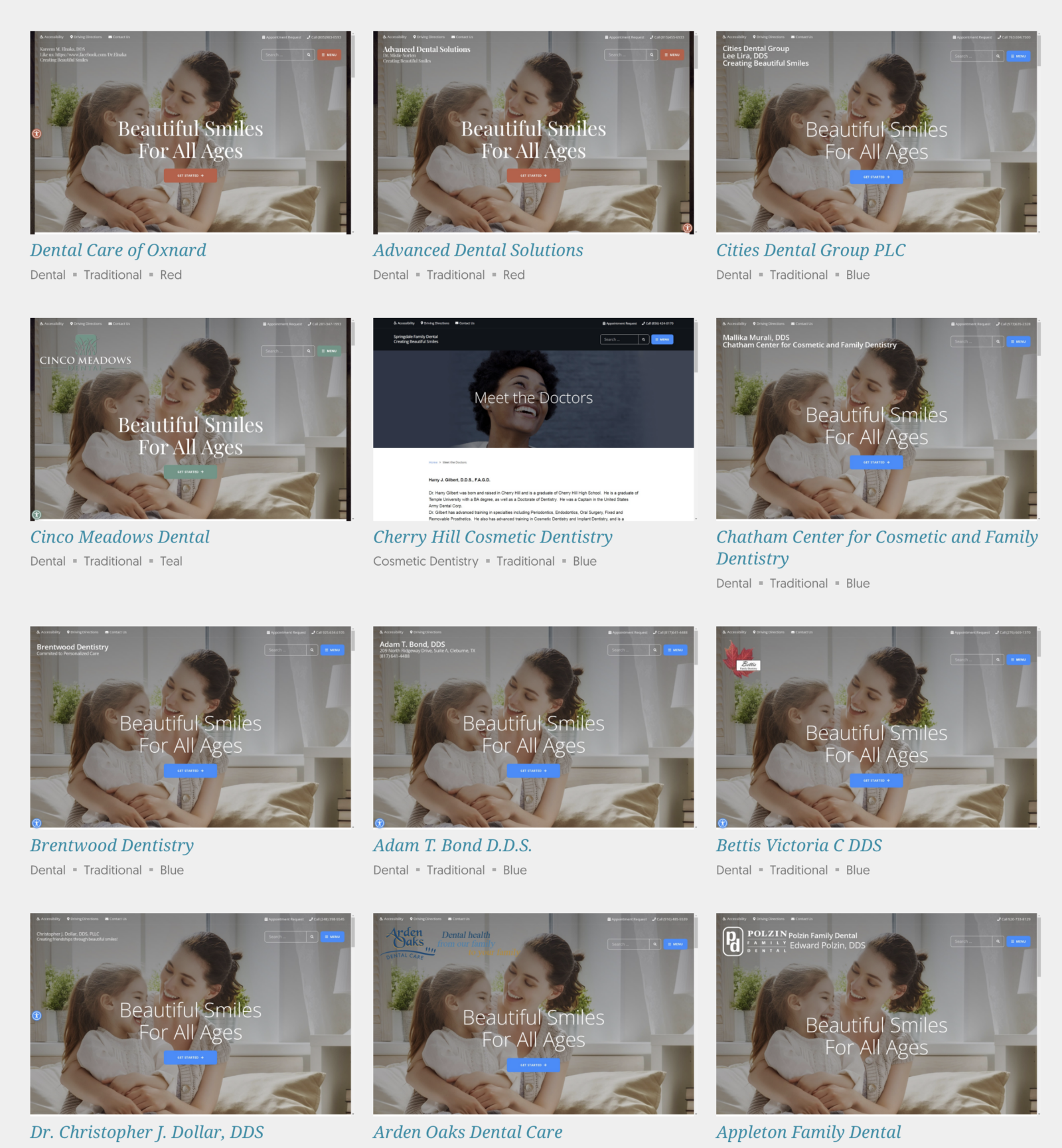 prosites website templates for dentists