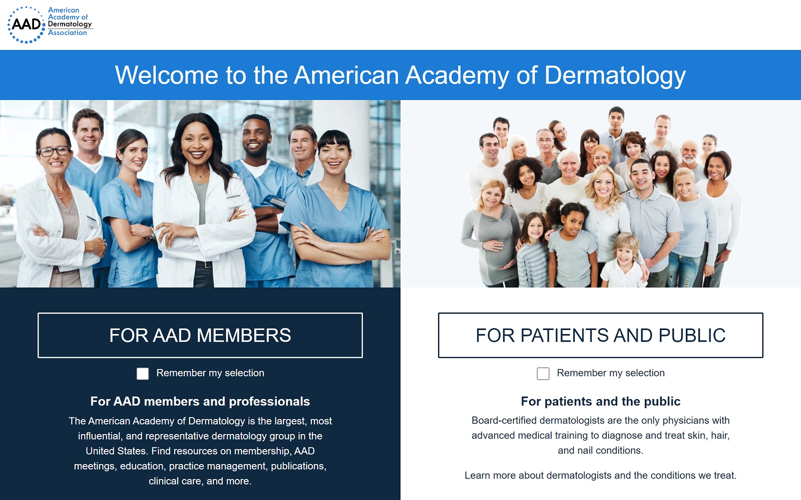 aad.org screenshot