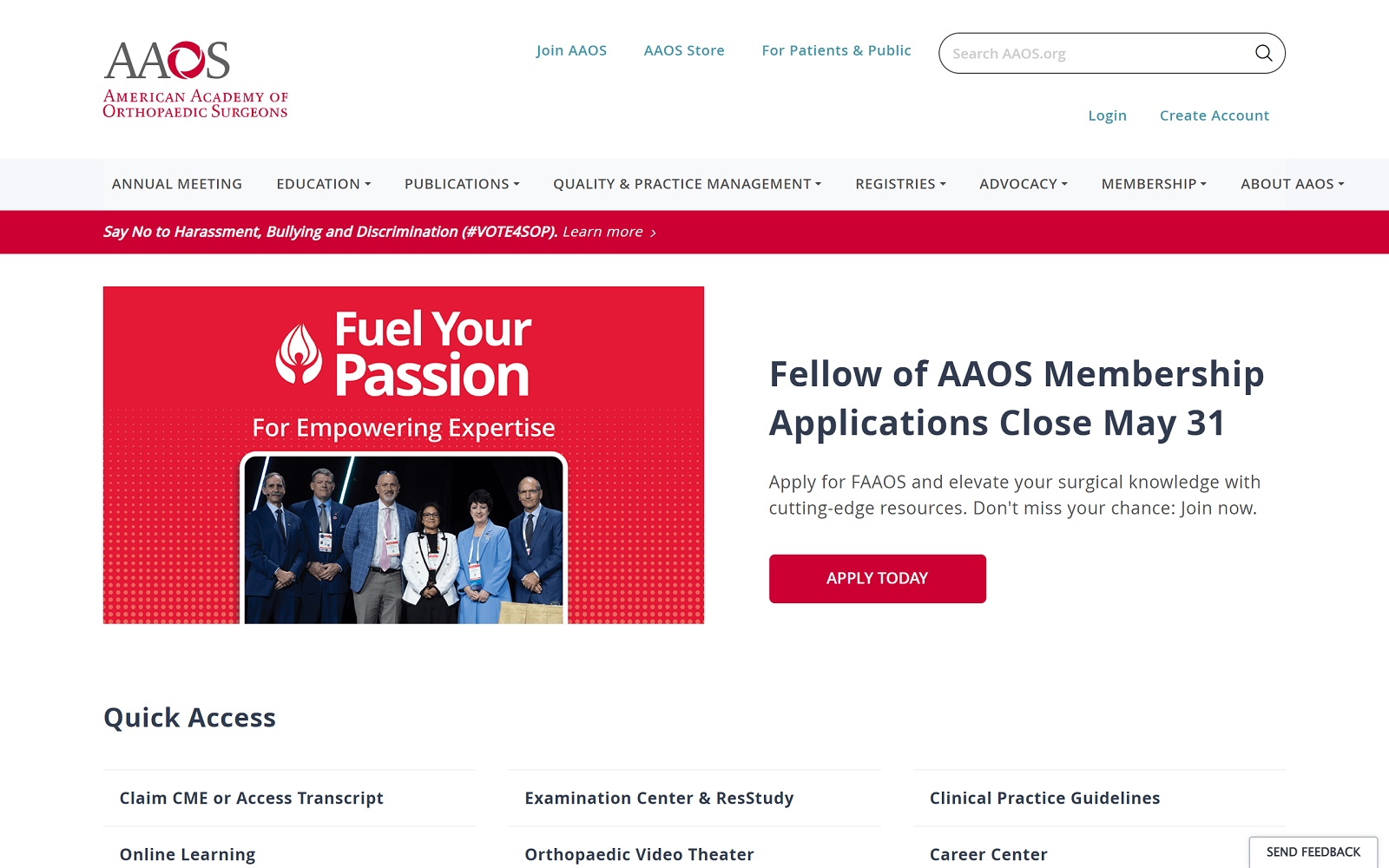 aaos.org screenshot