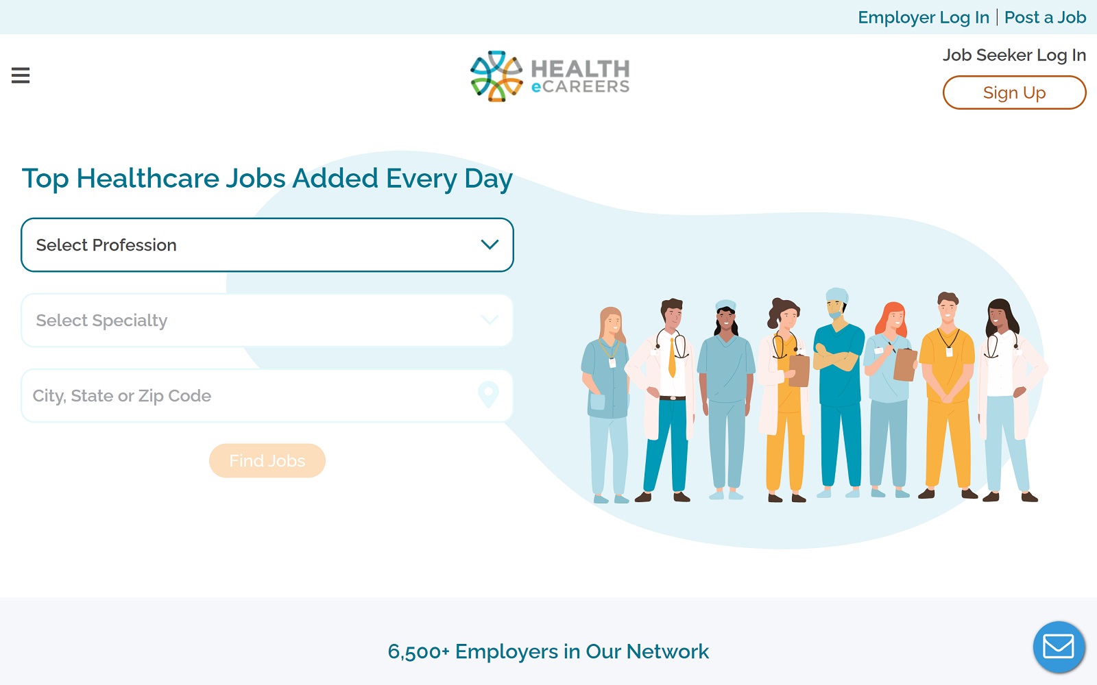 healthecareers.com screenshot