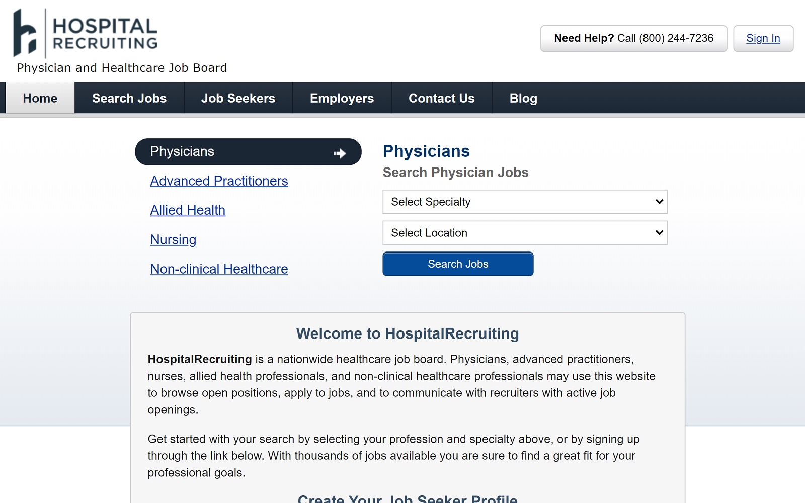 hospitalrecruiting.com screenshot