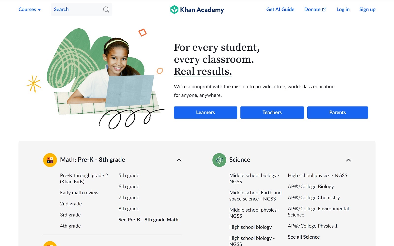 khanacademy.org screenshot