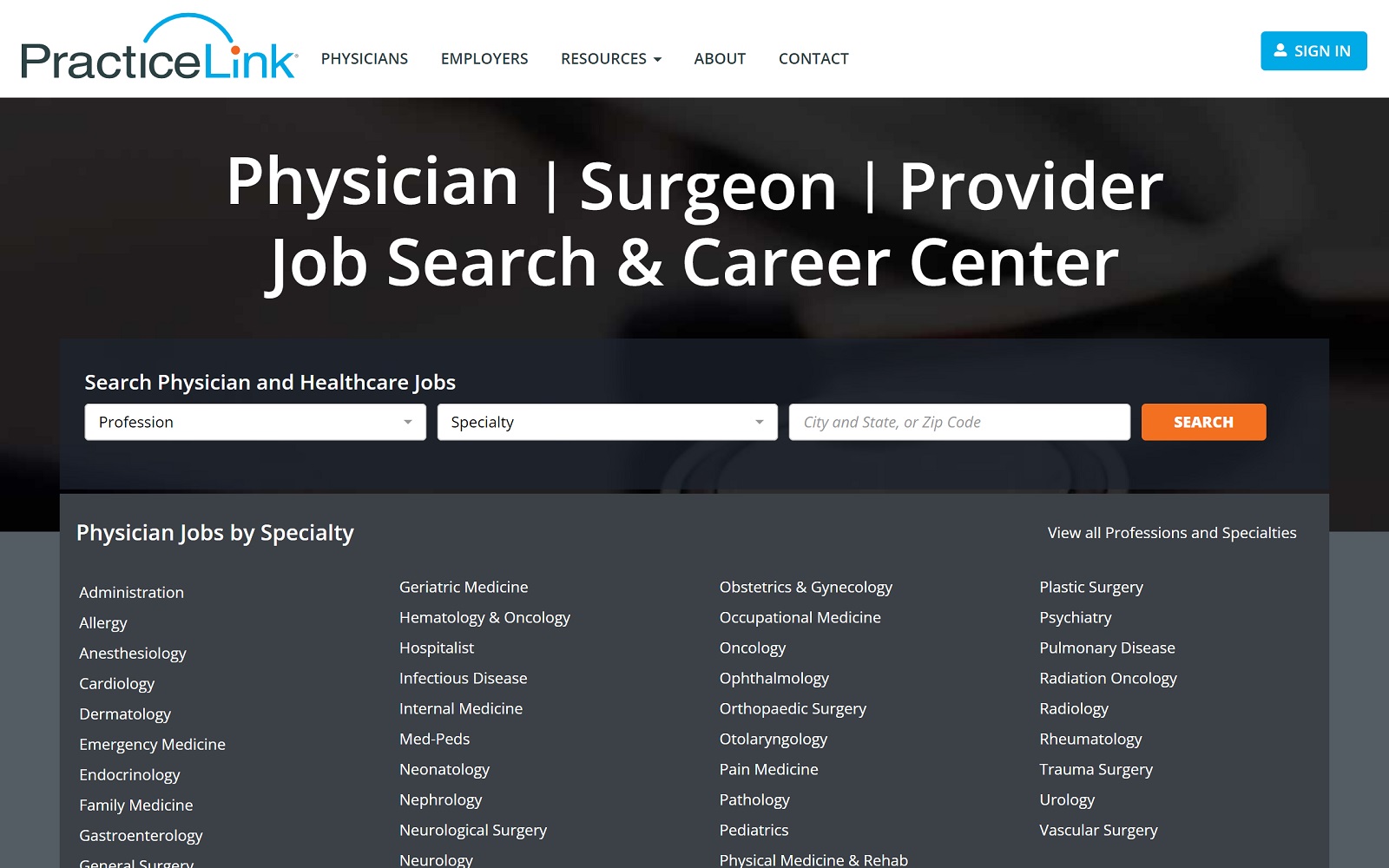 practicelink.com screenshot
