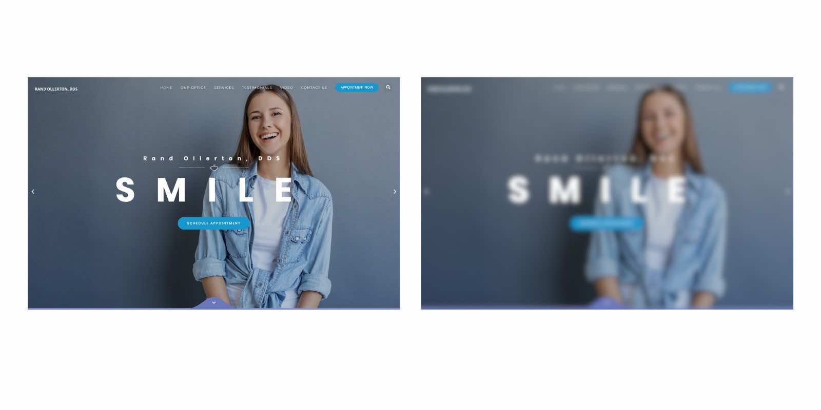 comparison of a sharp images vs a blurry one showing a girl