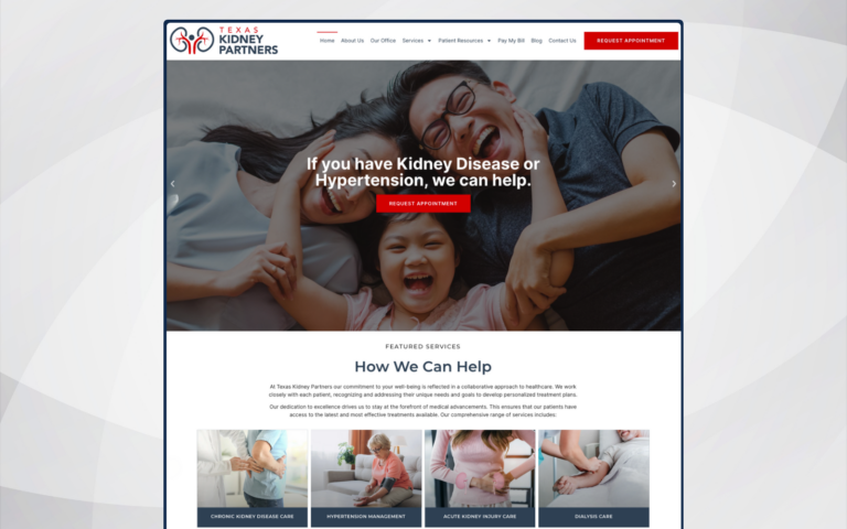 Sleek and professional website design for a family medicine clinic, showcasing services and patient resources.